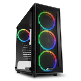   Sharkoon Számítógépház -  TG4M RGB (fekete; üveg oldal; alsó táp; ATX; 4x120mm RGB Ventillátor; 2xUSB3.0; I/O)