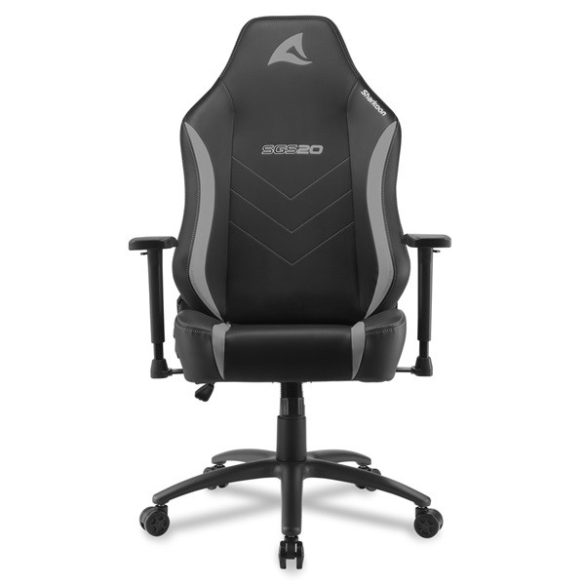 Sharkoon Gamer szék - Skiller SGS20 Black/Grey (állítható magasság; állítható kartámasz; szövet; acél talp; 120kg-ig)