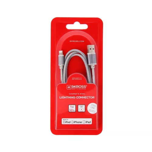 SKROSS Steel Line Chargen Sync Lightning 1m USB kábel