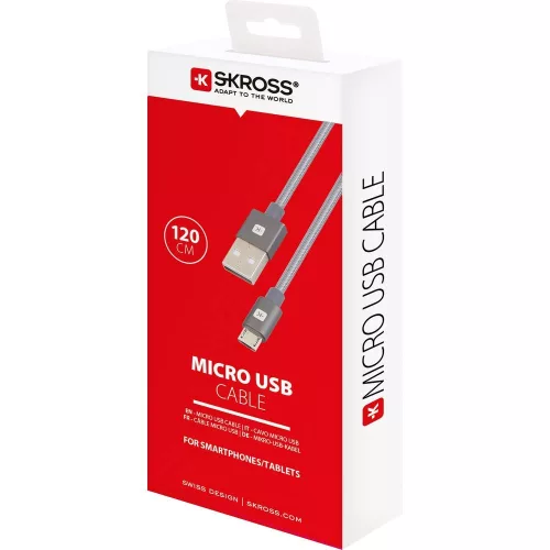 SKROSS Steel Line szinkronkábel Micro USB csatlakozóval - 120 cm