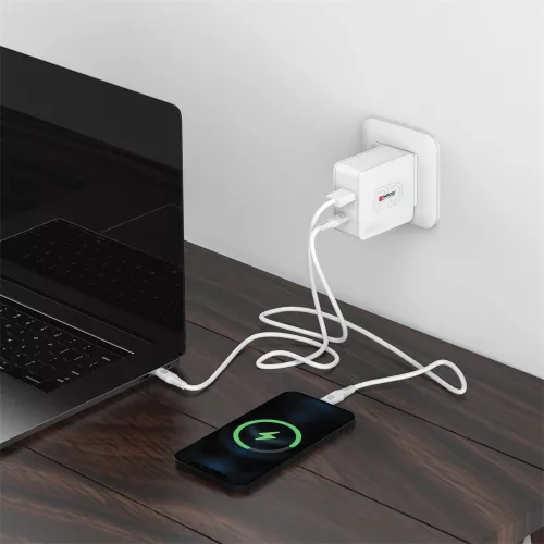 SKROSS univerzális gyorstöltő USB-C és USB-A csatlakozóval, 48W, PD, USB-C töltőkábel