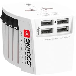   SKROSS MUV USB világutazó hálózati csatlakozó átalakító  és 4* USB töltő (4  USB A bemenettel)