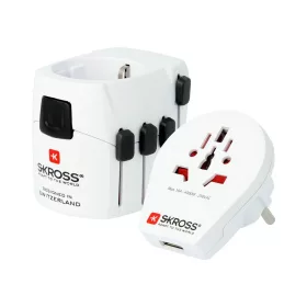   SKROSS PRO WORLD és USB a legbiztonságosabb világutazó házati csatlakozó átalakító, World to Eu, USB 2*A