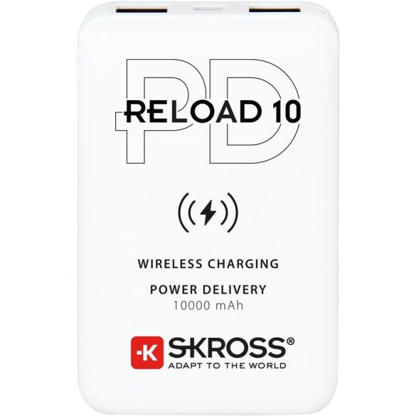 SKROSS Reload10 10Ah power bank USB/ wireless töltéssel