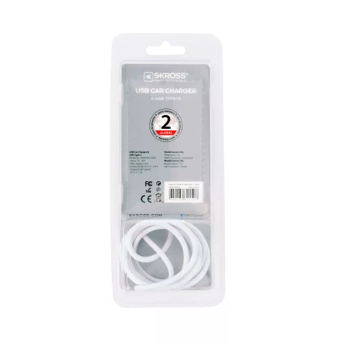 SKROSS autós USB töltő és C típusú USB kábel