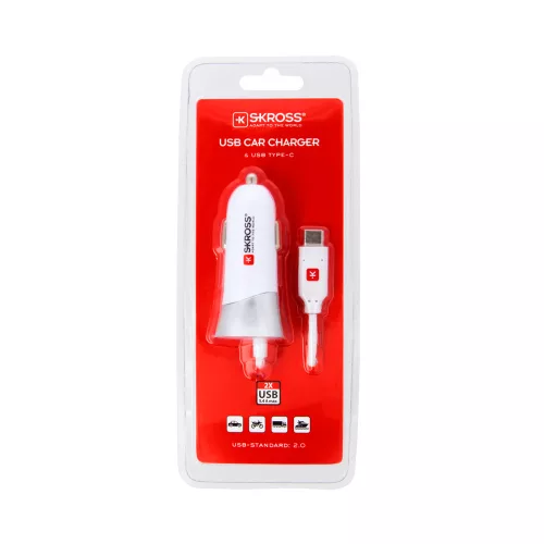 SKROSS autós USB töltő és C típusú USB kábel