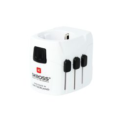   Skross PRO LIGHT USB, hálózati csatlakozó átalakító, beépített dual USB töltővel