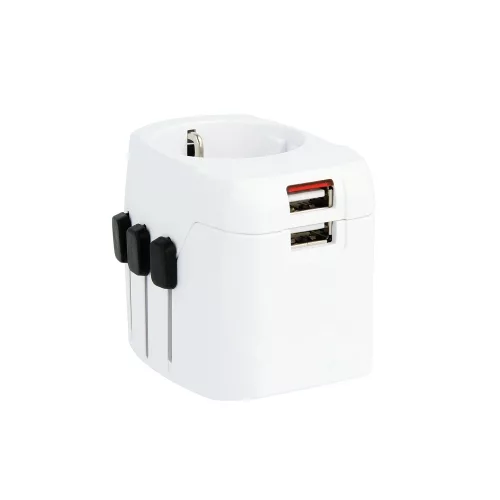 Skross PRO LIGHT USB, hálózati csatlakozó átalakító, beépített dual USB töltővel