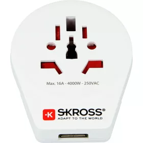   SKROSS 1.500260 World to Europe USB - csatlakozó átalakító európába utazóknak + USB