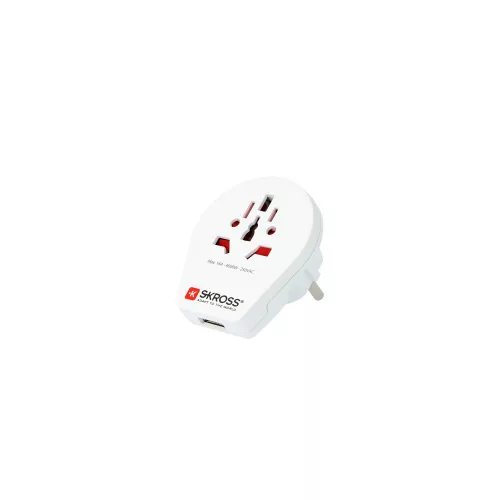 SKROSS 1.500260 World to Europe USB - csatlakozó átalakító európába utazóknak + USB