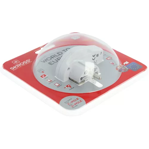 SKROSS 1.500260 World to Europe USB - csatlakozó átalakító európába utazóknak + USB