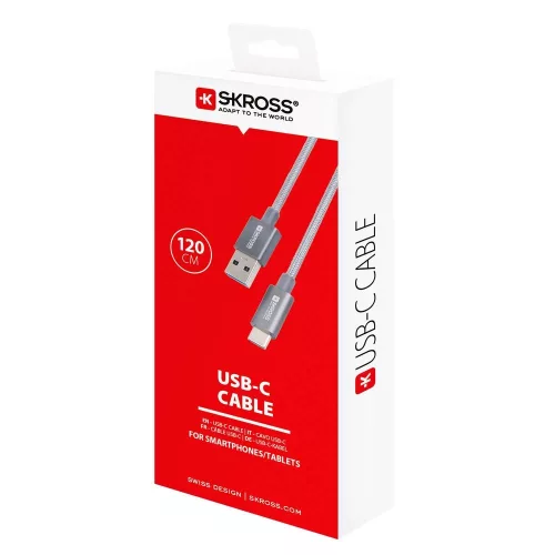 SKROSS Steel Line szinkronkábel USB C csatlakozóval - 120 cm