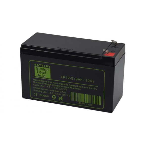 SLA 12V 9.0Ah Zárt gondozás mentes AGM akkumulátor (LP12-9.0 T1)