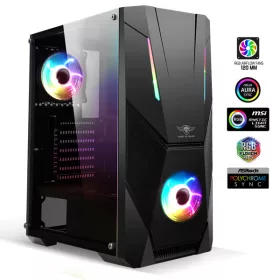   SPIRIT OF GAMER 8002RA spirit of gamer számítógépház - rogue v rgb (fekete, ablakos, 8x12cm ventilátor, alsó táp,  atx, 1xusb3.0, 2xusb2.0)