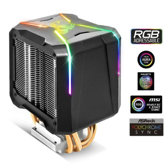 SPIRIT OF GAMER SOG-VR-RGB spirit of gamer cpu cooler - cpu aircooler pro argb (27db; 1600 rpm; 1x12cm; aluminium/réz)