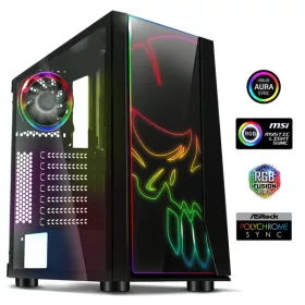   SPIRIT OF GAMER 8901RA spirit of gamer számítógépház - ghost one rgb (fekete, ablakos, 2x12cm ventilátor, atx, matx, 2xusb3.0, 1xusb2.0)