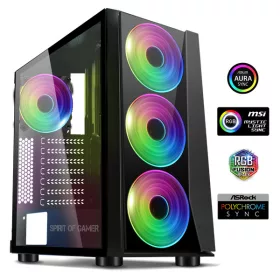   SPIRIT OF GAMER 8005RA spirit of gamer számítógépház - ghost iii rgb (fekete, ablakos, 8x12cm ventilátor, atx, matx, 2xusb3.0, 1xusb2.0)