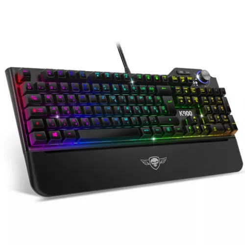 Spirit of Gamer Billentyűzet Mechanikus - XPERT K900 (105 gomb, SOG Blue , RGB LED,USB, full anti-ghost, fekete, magyar)