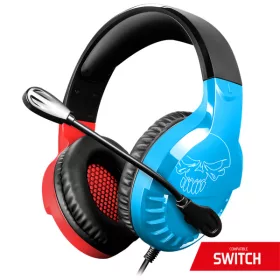   Spirit of Gamer Fejhallgató - PRO-SH3 (Nintendo Switch, mikrofon, 3.5mm jack, hangerőszabályzó, 1+2m kábel, piros/kék)