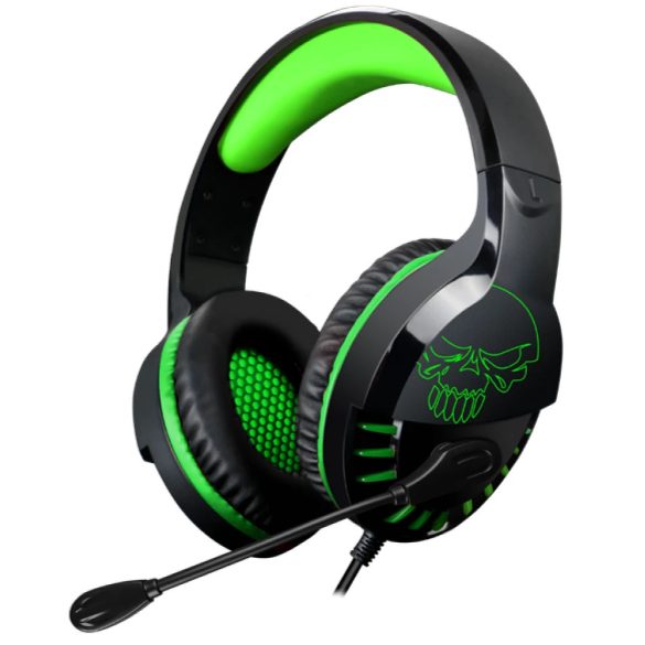 Spirit of Gamer Fejhallgató - PRO-H3 Xbox (Xbox One/Series X/S, mikrofon, 3.5mm jack, hangerőszabályzó, 1m kábel, zöld)