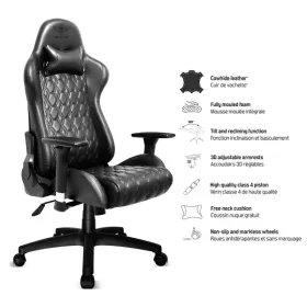   Spirit of Gamer szék - BLACKHAWK Leather (állítható dőlés/magasság; BŐR; max.100kg-ig, fekete)