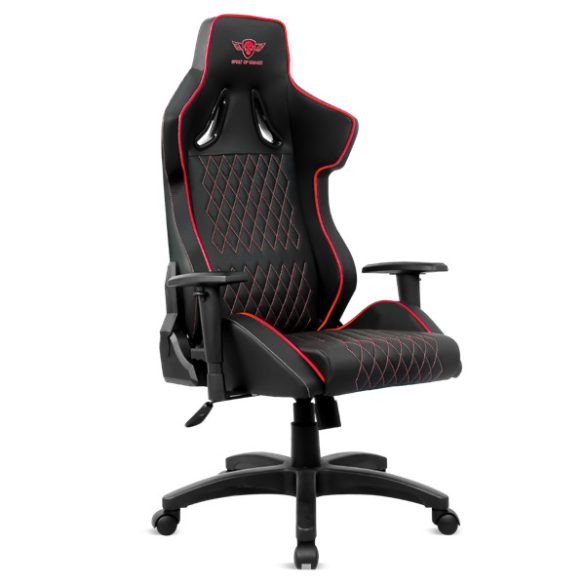 Spirit of Gamer szék - NEON Red (állítható dőlés/magasság/kartámasz; max.100kg-ig, piros)