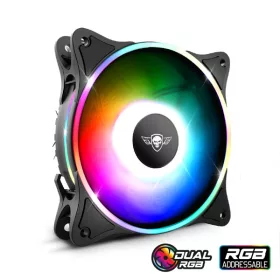   Spirit of Gamer Cooler 12cm - DUAL RGB V120TW (25,3dB; max. 39,6 m3/h; 3pin csatlakozó(Molex); ház hűtésre, RGB LED)