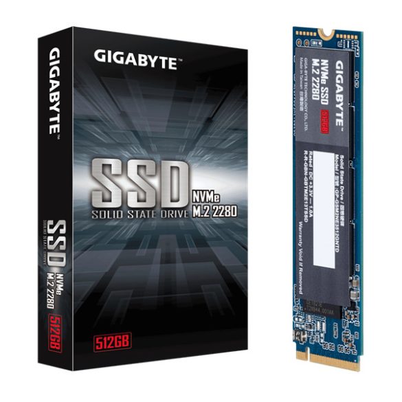 Gigabyte SSD - 512GB (M.2 2280, PCIe 3.0 x4, NVMe1.3, r:1700 MB/s; w:1550 MB/s)