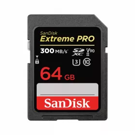   SanDisk SDXC Extreme PRO kártya 64GB, 300MB/s, UHS-II, CL10 10, U3, V90 (121505)