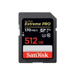   SanDisk SDXC EXTREME PRO kártya 512GB, 170MB/s, UHS-I, CLASS 10, V30, U3 (183533)