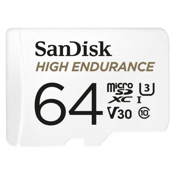 SanDisk MICRO SDXC kártya HIGH ENDURANCE 64GB,100 MB/S,C10,U3,V30 (183566)