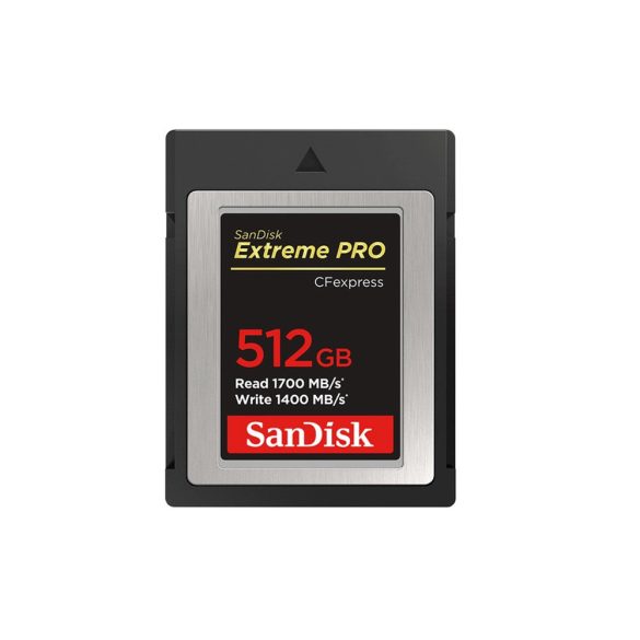 SanDisk CFEXPRESS EXTREME PRO® kártya 512GB, Type B, 1700MB/s, 1400MB/s, (186487)