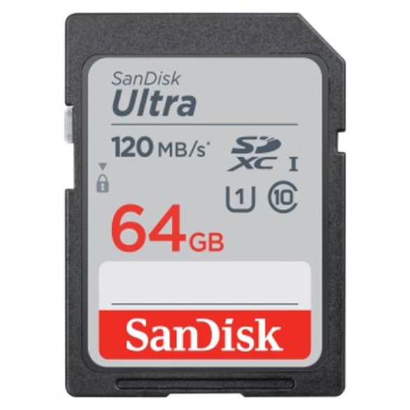 SanDisk SDXC ULTRA kártya 64GB, 120MB/s, CL10, UHS-I (186497)