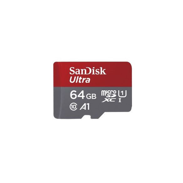 SanDisk miscroSD ULTRA® Android kártya 64GB, 120MB/s, A1, Class 10, UHS-I (186504)