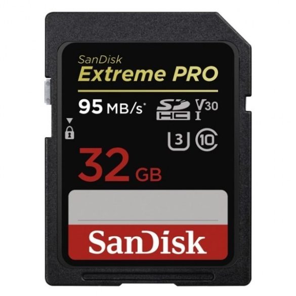 SanDisk Extreme Pro SDHC memóriakártya 32GB, 95MB/s, UHS-I, V30 (173368)