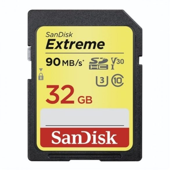 SanDisk Extreme SDHC memóriakártya 32GB, 90MB/s, CL10, V30 (173355)
