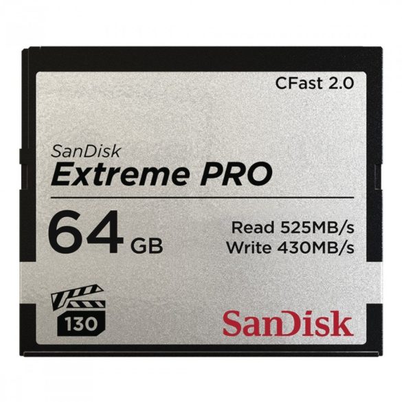 SanDisk Extreme Pro CFast kártya, 64GB, 525MB/sec (139791)
