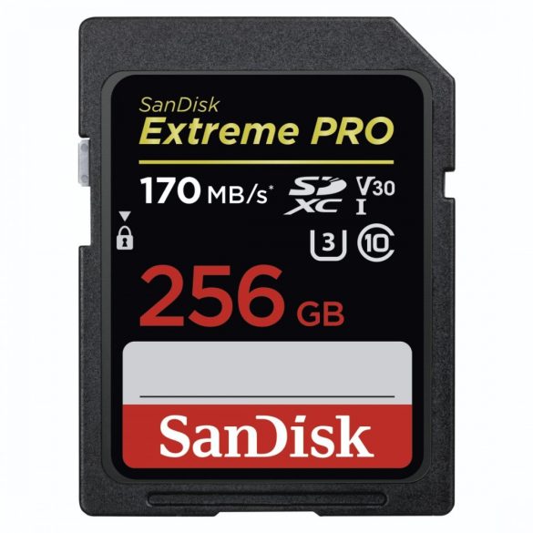 SanDisk SDXC Extreme Pro kártya 256GB 170MBps V30 UHS-I U3 (183532)