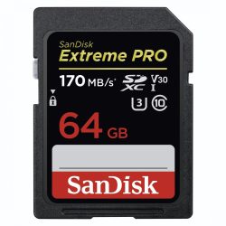   SanDisk SDXC Extreme Pro kártya 64GB 170MBps V30 UHS-I U3 (183530)