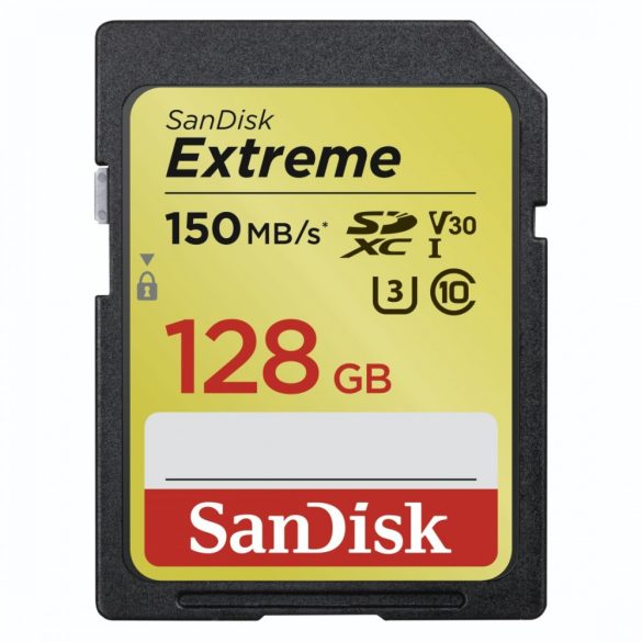 SanDisk SDXC Extreme kártya 128GB 150MBps V30 UHS-I U3 (183525)
