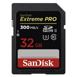   SanDisk SDXC Extreme Pro memóriakártya 32 GB, 300 MB/s, UHS-II (173373)