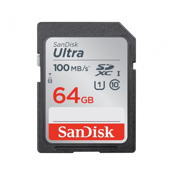 SanDisk SDXC Ultra kártya 64GB, 100MB/s CL10 UHS-I (186469)