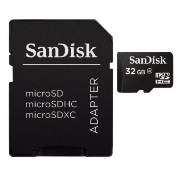 SanDisk microSDHC 32GB memóriakártya adapterrel (108097) SDSDQB-032G-B35