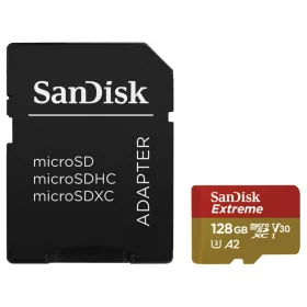   SanDisk microSD Extreme kártya adapterrel 128GB 160MBps A2 C10 V30 UHS-I U3 (183506)