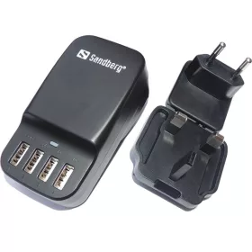   Sandberg Telefon töltő - 4in1 USB AC Charger 6.8A EU+UK (230V; 2x1A + 2x2,4A USB; fekete)