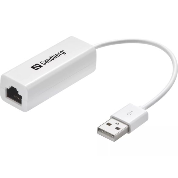 Sandberg Kábel Átalakító - USB to Network Converter (fehér; USB bemenet - RJ45 kimenet; 10/100Mbps)