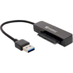   Sandberg Kábel Átalakító - USB3.0 to SATA Link (fekete; USB bemenet - SATA 2,5" kimenet; max.5 Gbit/sec)