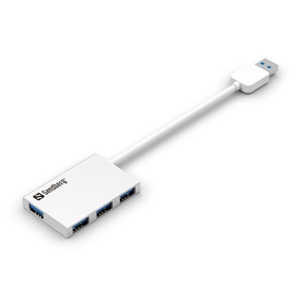 Sandberg USB Hub - USB 3.0 Pocket Hub 4 port (ezüst; 4port USB3.0, aluminium)