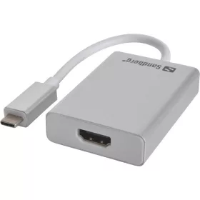   Sandberg Kábel Átalakító - USB-C to HDMI Link (ezüst; USB-C bemenet; HDMI (anya) kimenet; 2048x1152@32bit)