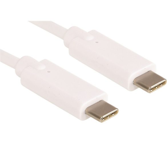 Sandberg Kábel - USB-C töltőkábel (2m; fehér; USB-C apa be-/kimenet; max.60W)